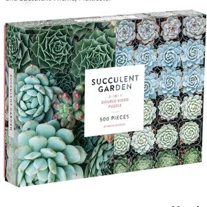 NIB Galison Succulent Garden 500 Piece Double Sided Jigsaw Puzzle